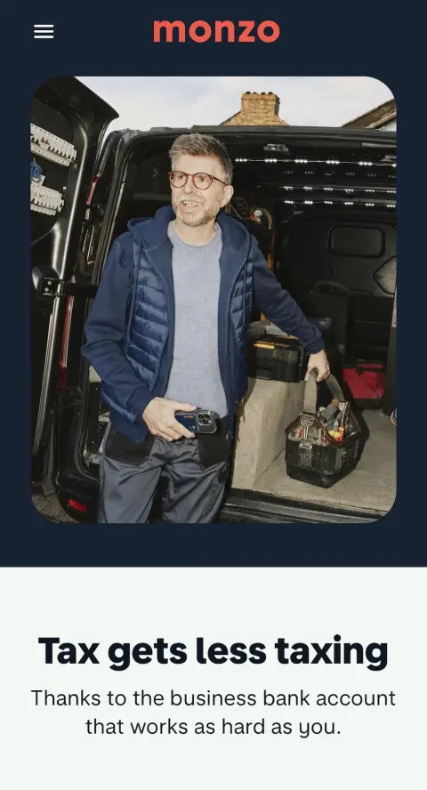 Phil Alderson featured in a Monzo campaign