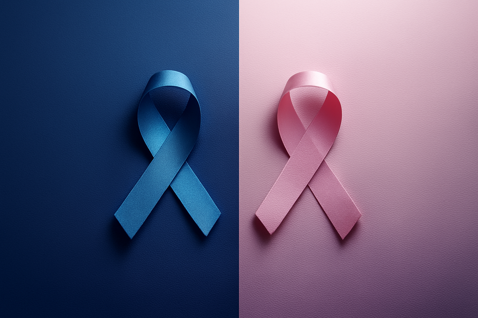 blue and pink ribbons next to each other